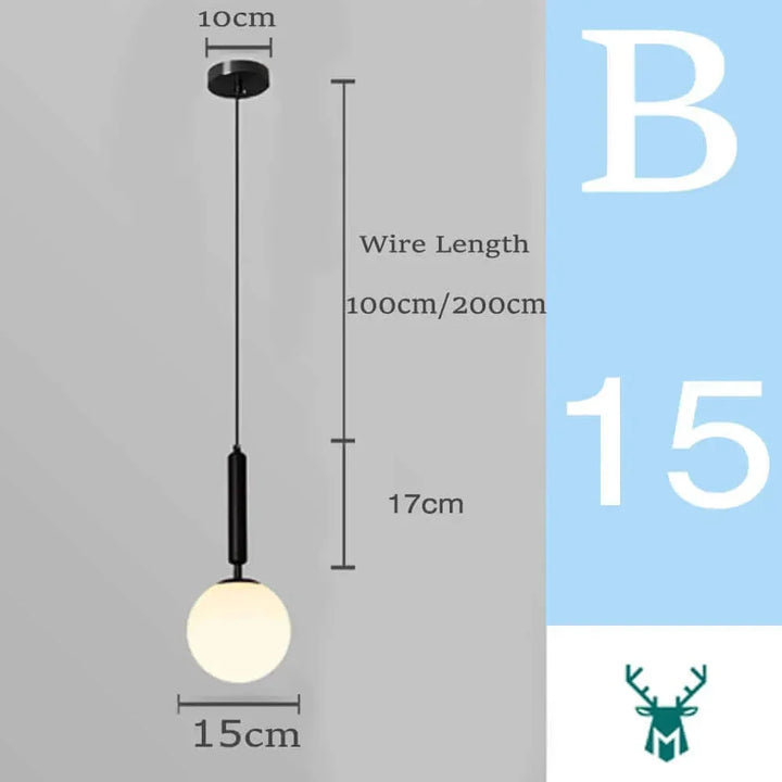 Skanto | Mid-Century Modern Glass Ball Pendant Light