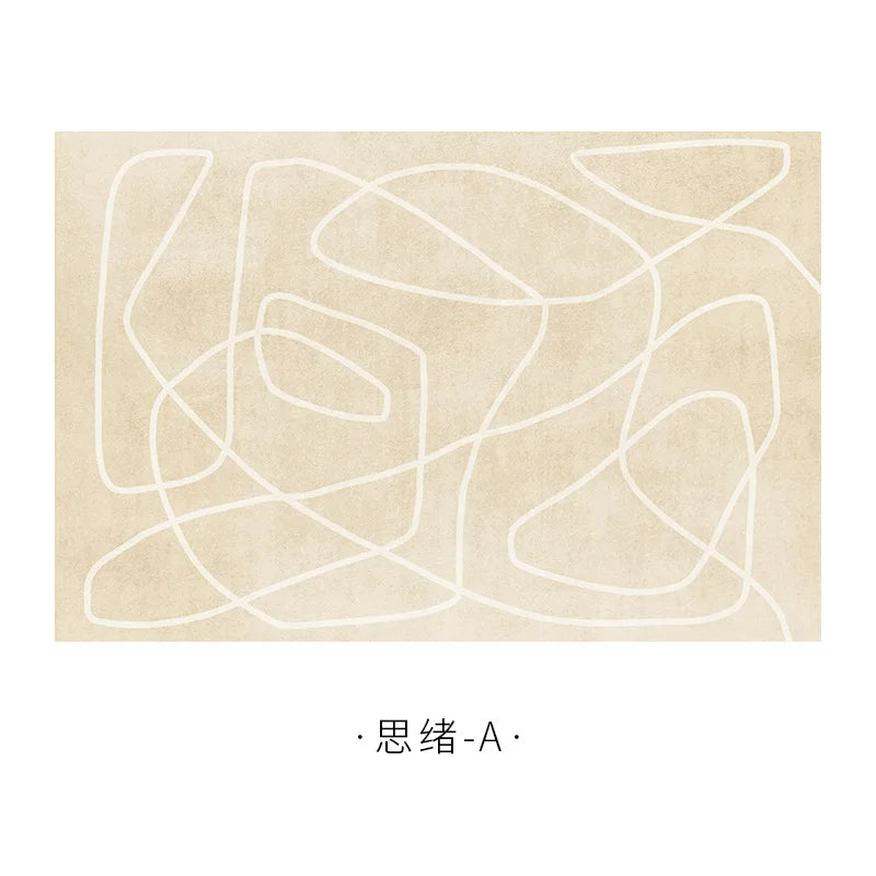 Norvo | Japansk Minimalistisk Myk Teppe, Antiskli, Høy Pile Teppe til Stue og Soverom