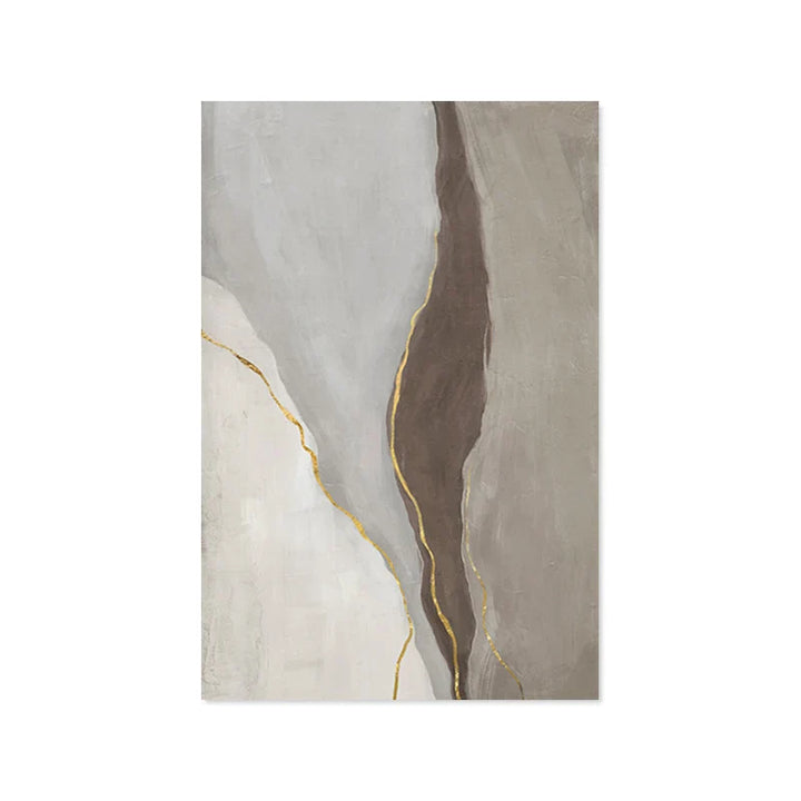 Modern Geometric Abstract Wall Art Prints Gray Beige Brown Canvas Paintings for Living Room Modern Home Interior Decor | Skanto