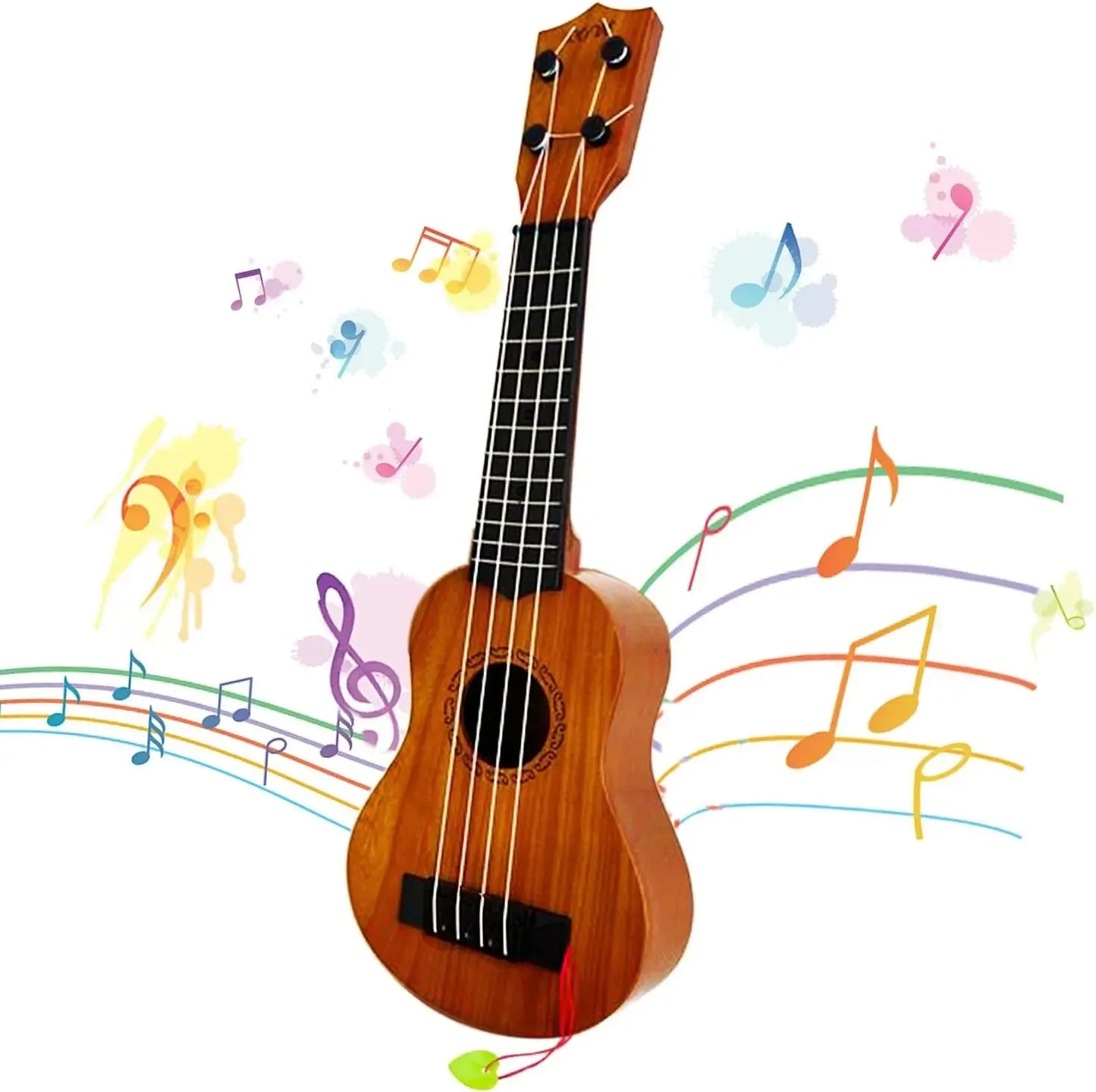 Pedagogisk Barne Ukulele Leke - Barnevennlig Gitar for Musikk Læring, Holdbar ABS Design, Unisex Gave for Aldersgruppe 3+  35 cm (13,7 tommer)