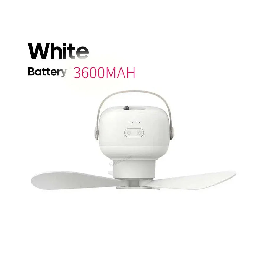 Norvo | CampiBreeze Mobil Takvifte | 3600/7200 mAh Batteri | LED & Fjerkontroll | Stille & Hengbar