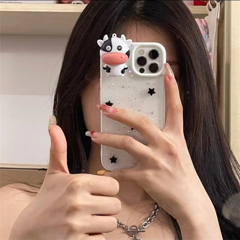 Norvo | Glødende Ku 3D Transparent iPhone Deksel