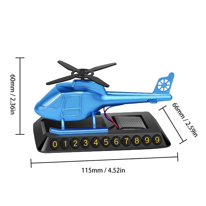 Skanto | Helikopter solcelledrevet bil luftrenser parkeringsnummer skilt