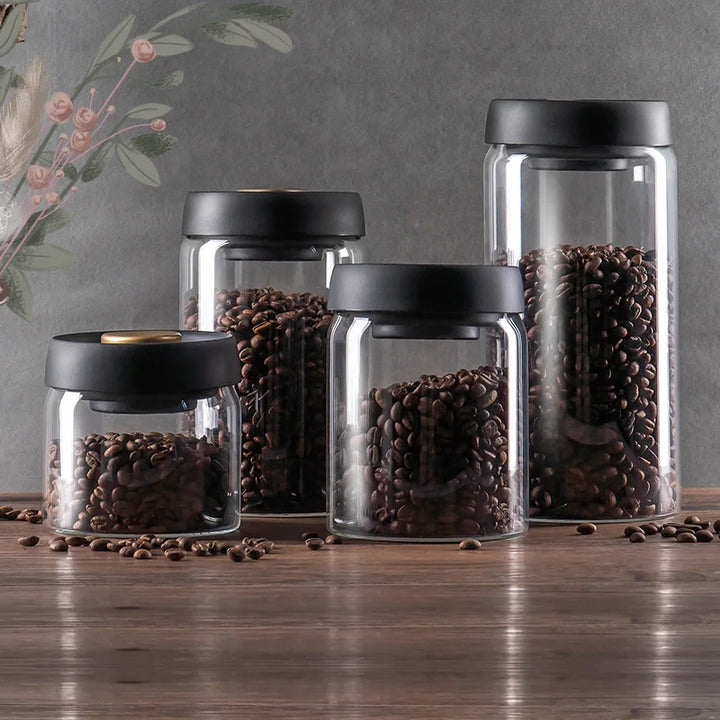Skanto | GIANXI Vakuumforseglet Kanne, Kaffe Bønner, Glass, Lukket Beholder, Mat, Korn, Søtsaker, Ferskbevaringsbeholder, Kjøkkenutstyr