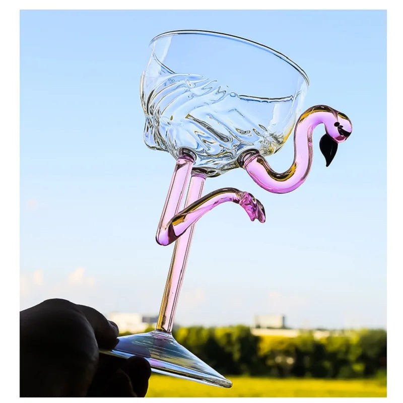 Rosa Flamingo Cocktailglass med klare fester