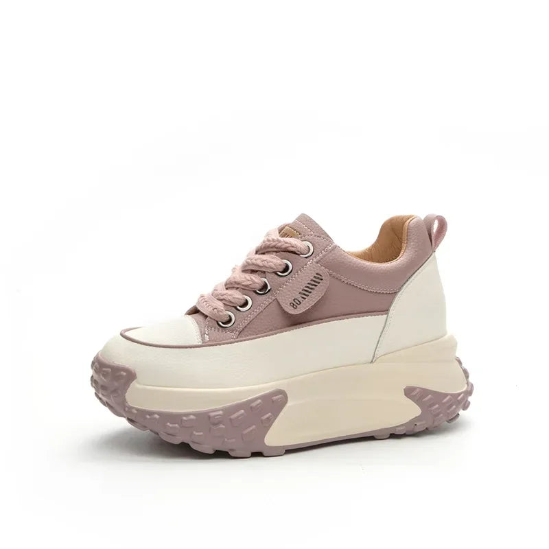 Skanto | 7 cm Plattform Wedge Sneakers laget av Lær