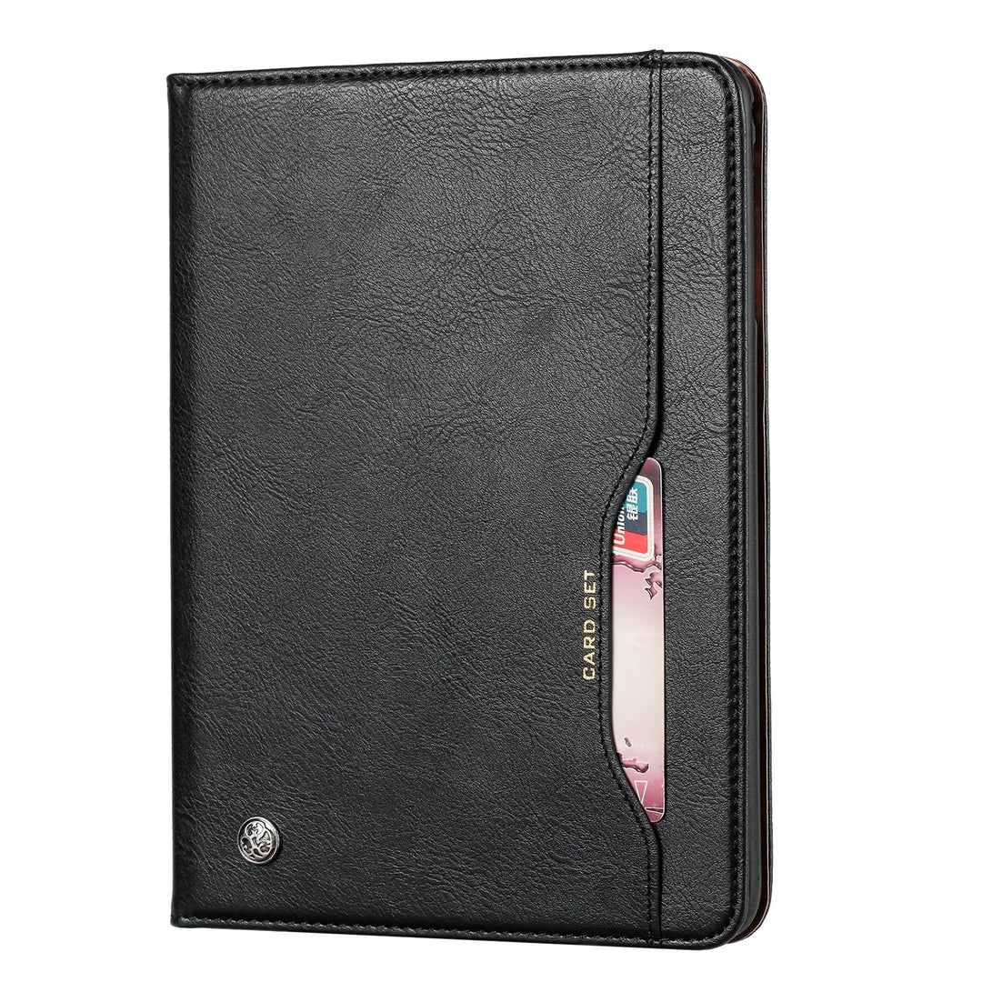 Skanto | Lær Flip Case for iPad 9.7 (2017-2018), 10.2 (7. / 8. generasjon), Air 2/3/4, Pro 9.7/10.5/11 - Vanntett, Støtsikker, Forretnings Tablet Case