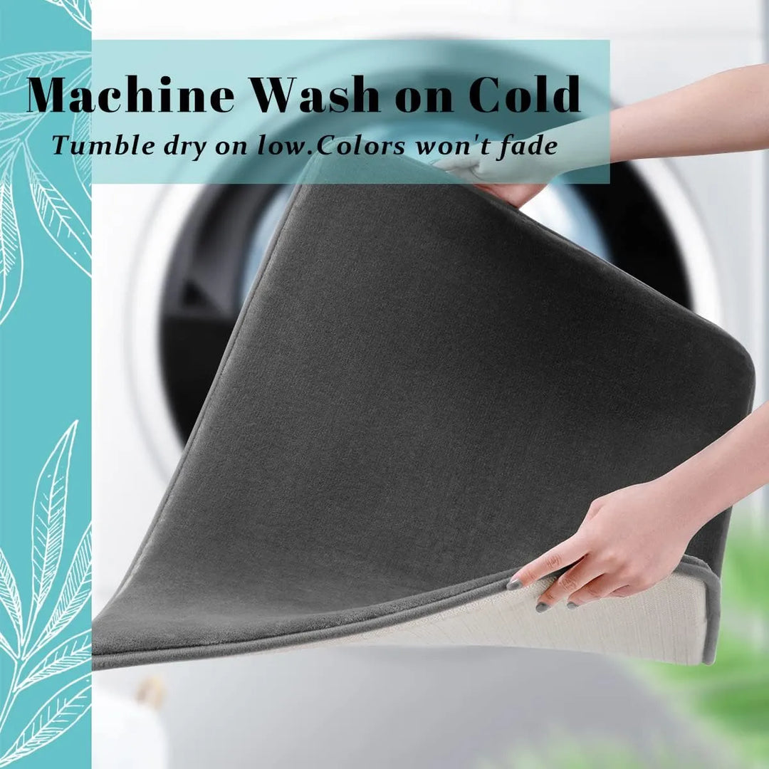Ultra Absorbent Nordic Bath Mat Shower Room Floor Mat Super Non-Slip Padded Soft Velvet Shower Mat for Laundry Room | Skanto