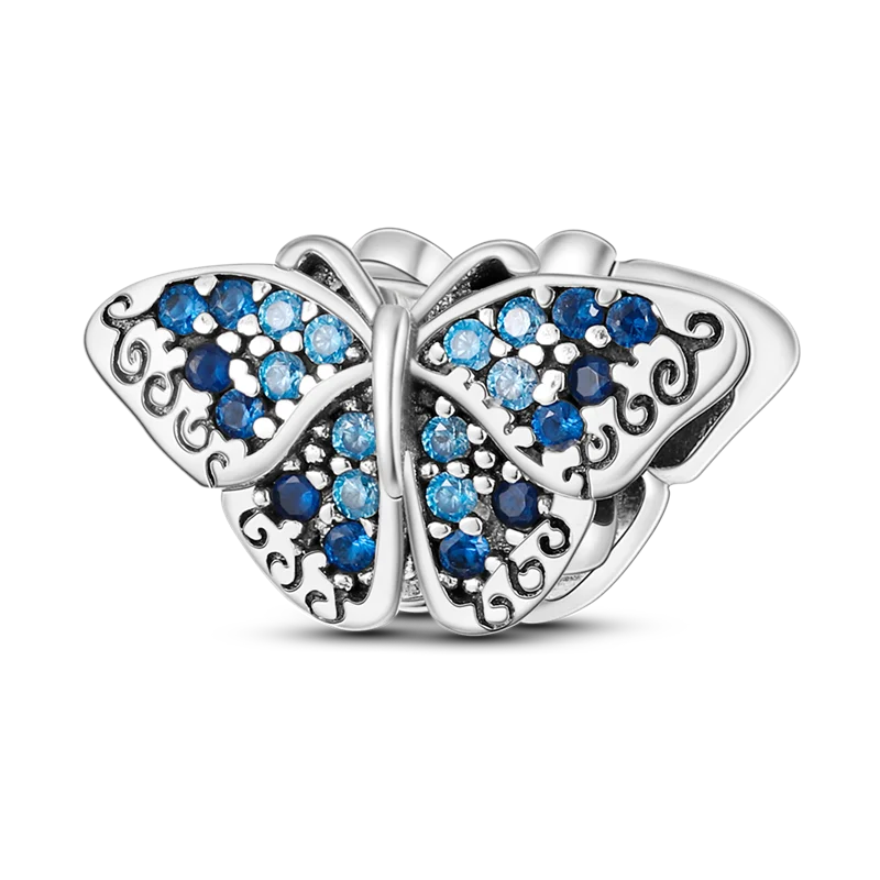 Skanto | 925 Sølv Gylden Leopard Charms Perler Fargerik Kameleon Nesehorn Løve Skarabé Katt Anheng Kompatibel med Original Pandora Armbånd Smykker