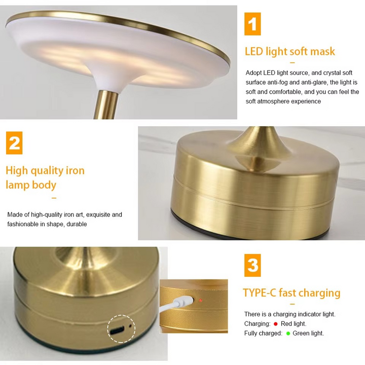 Skanto | USB-oppladbar LED berøringssensor bordlampe