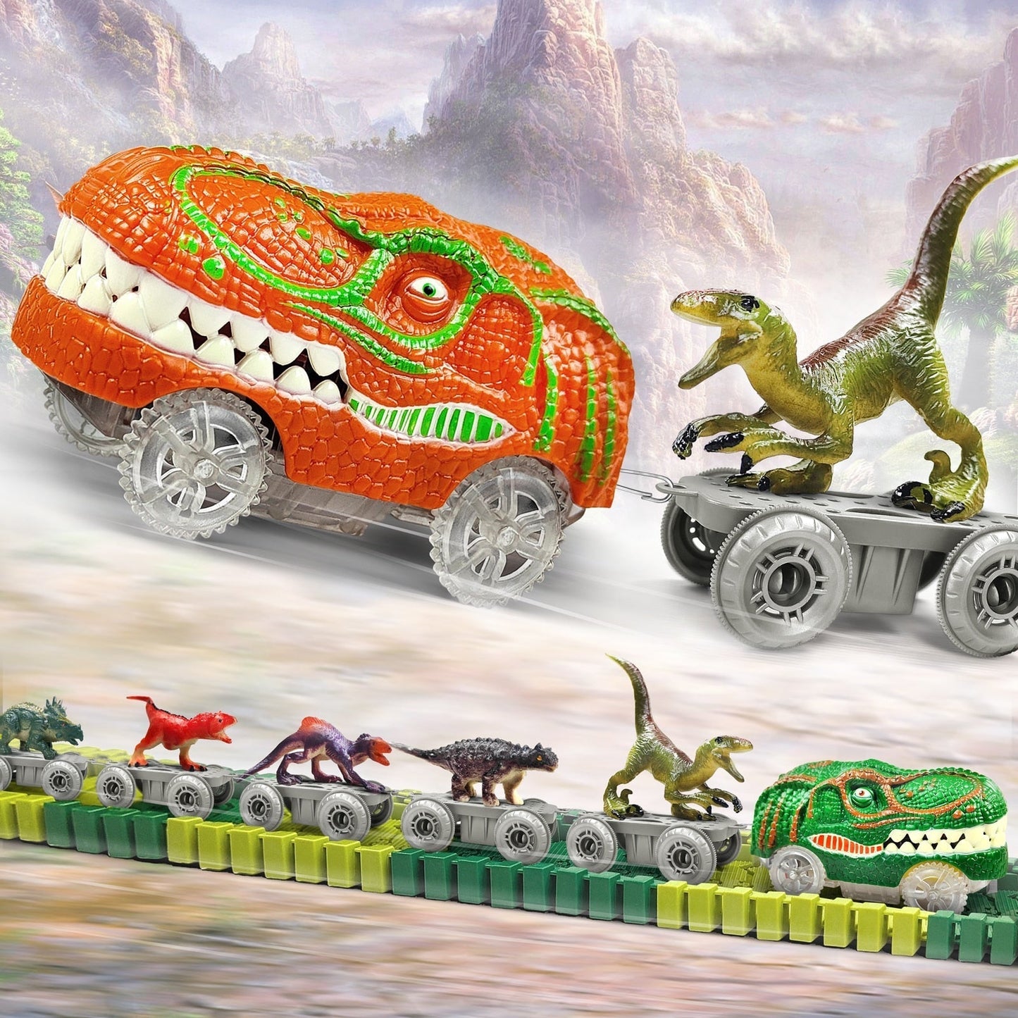Norvo | Dinosaur Togsett Interaktivt Lekesett for Barn