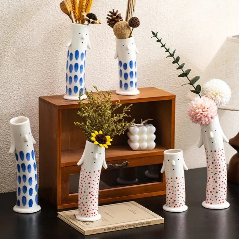 Lovely Cartoon Figures Keramikk vase | Skanto