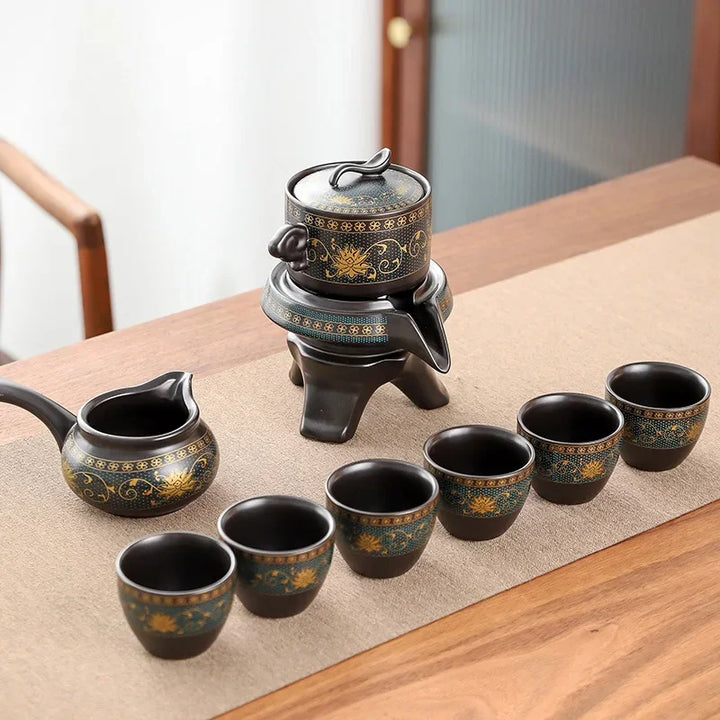 Skanto | Royal Golden Porcelain Dragon Flow Teasett
