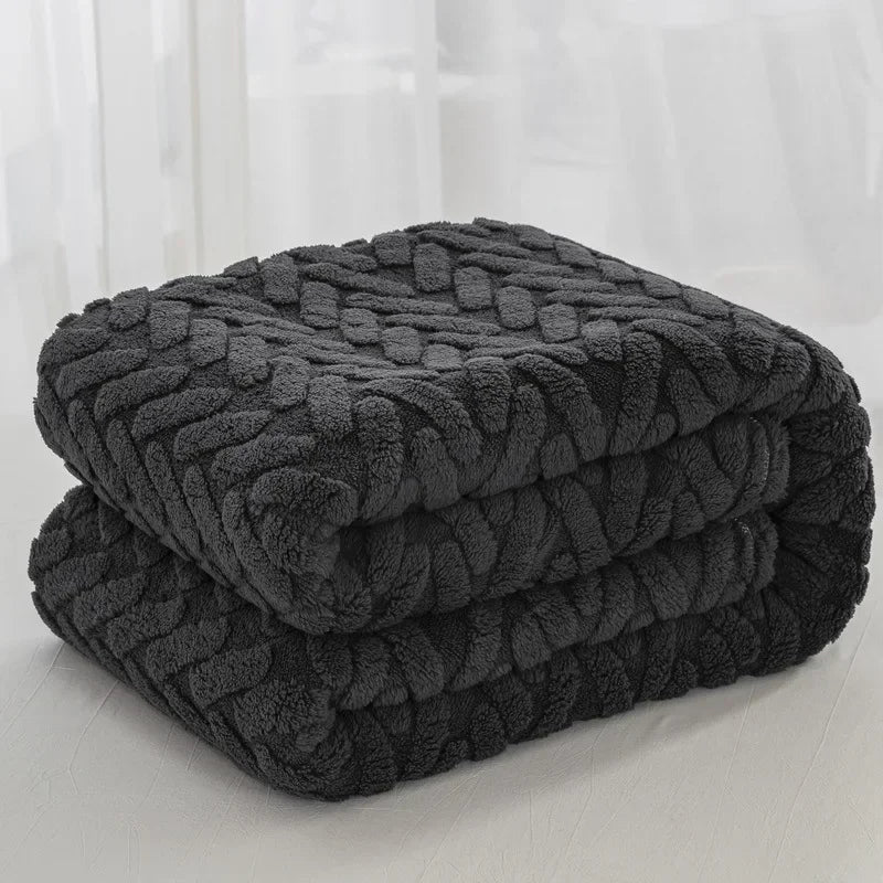 Skanto | Jacquard Fleece Teppe CozyWeave | Enkelt lag & Dobbelt sidet | Myk Tafu & Shu bomullsfleece | For høst & vinter
