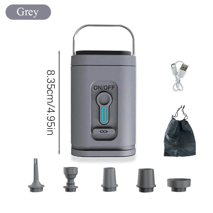 Mini luftpumpe USB-C med 5 dyser – 200 L/min | Skanto