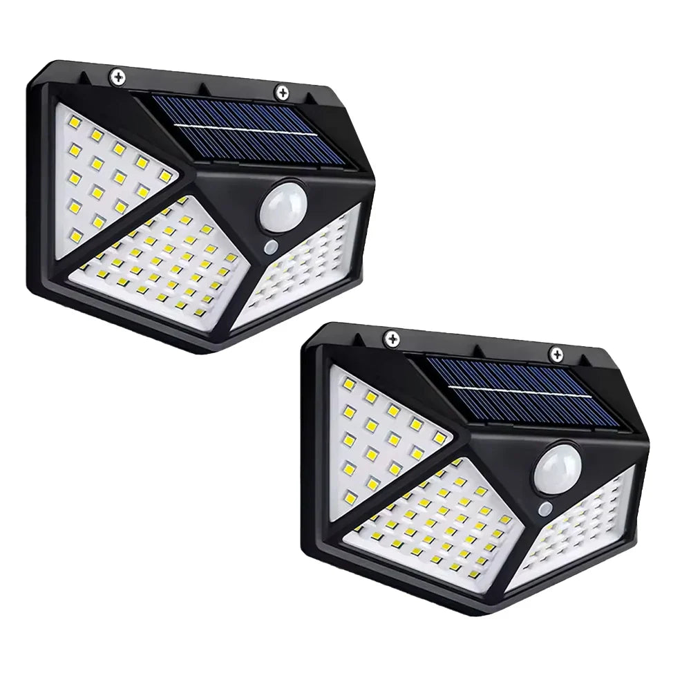 Solarvegglys Utendørs 100 LED med bevegelsessensor | Skanto