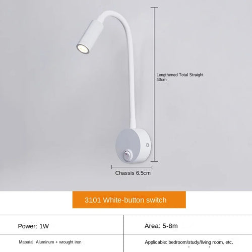 Skanto | Allsidig LED Vegglampe: Moderne, Fleksibel, Perfekt for å Lese i Sengen