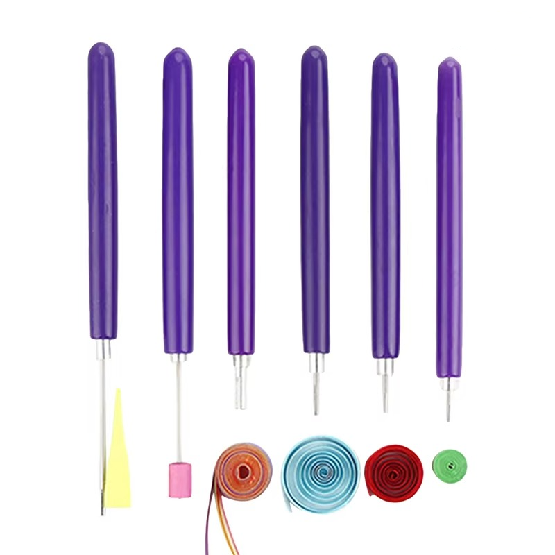 Skanto | Quilling Paper Tool Set with Spalter Pen, Tweezers, Needle Plates, and Craft Accessories – 7, 6, or 12 Piece Kit