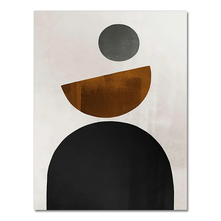Skanto Scandinavian Minimalist Geometric Dark Neutral Colors Wall Art Fine Art Canvas Prints Modern Abstract Pictures for Living Room Home Decor | Skanto