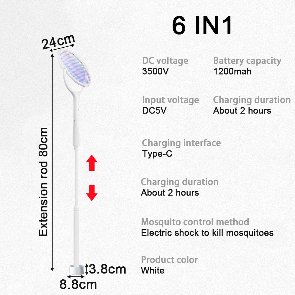 6in1 Rotatable Electric Mosquito Zapper | Skanto