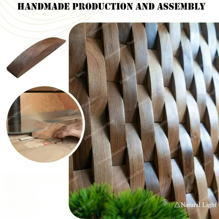 Skanto | 3D Mosaikk Veggpanel Massivt Tre Akustisk Dekor