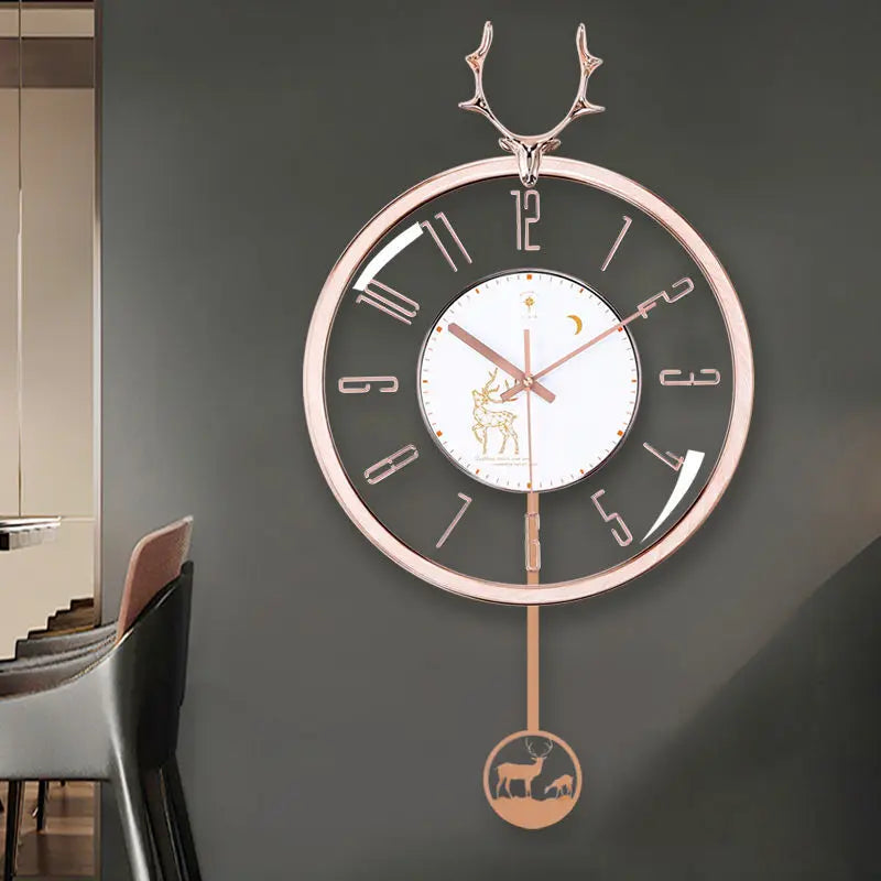 Luksuriøs stille veggklokke – Moderne design med stor urskive for stuen | Skanto