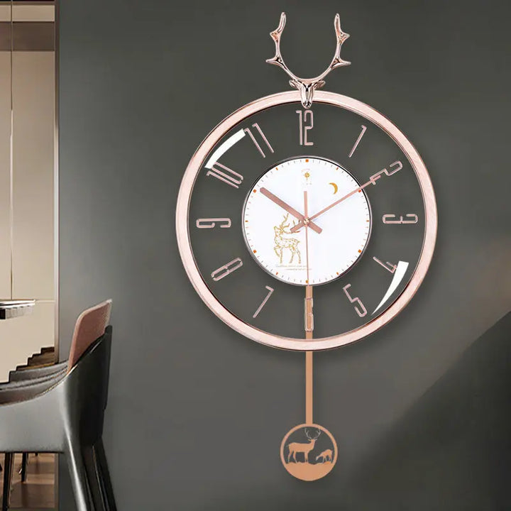 Luksuriøs stille veggklokke – Moderne design med stor urskive for stuen | Skanto