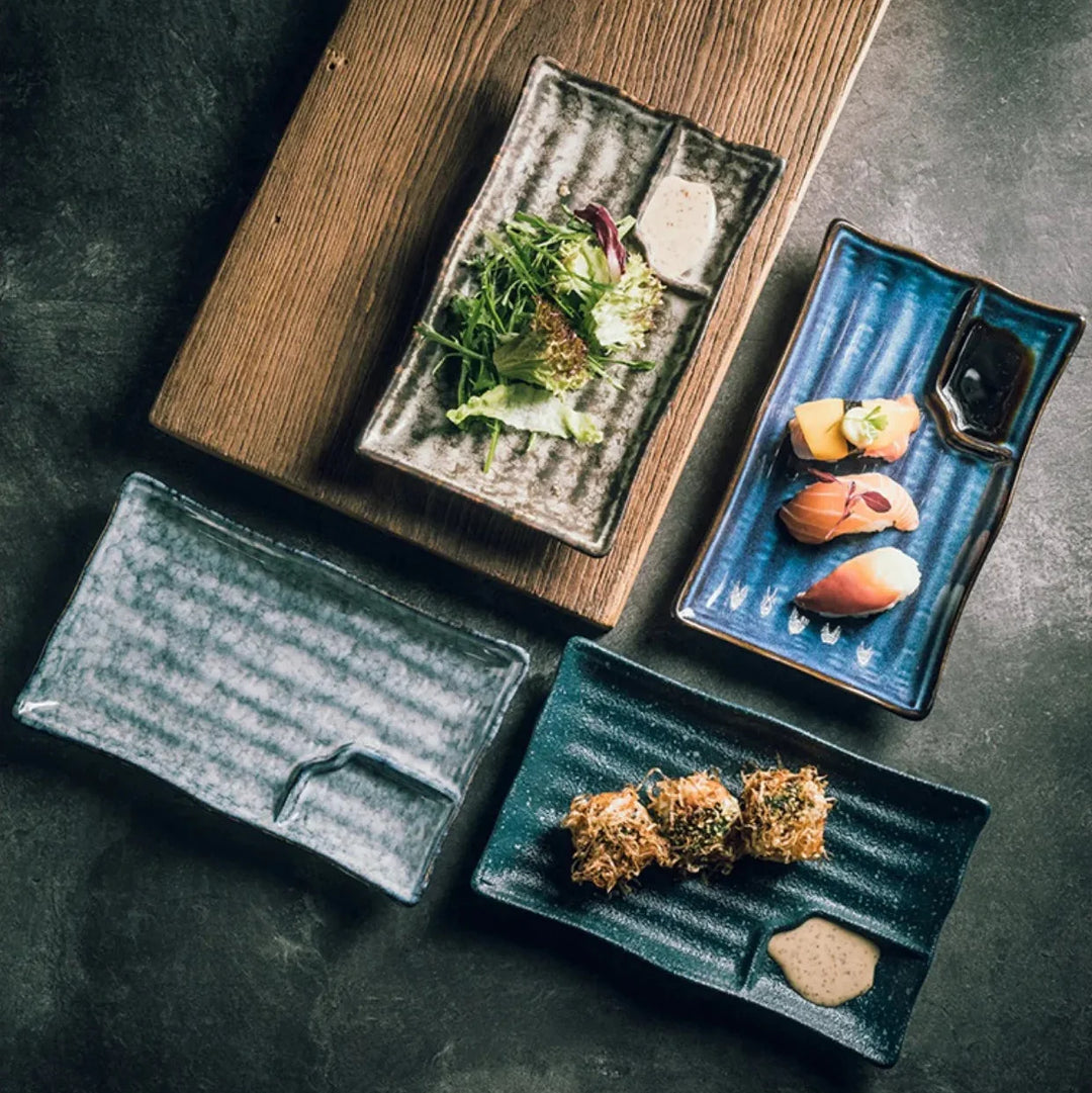 Håndverks keramiske sushi tallerkener Skanto