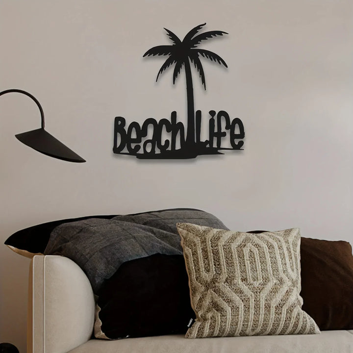 Beach Life Coconut Tree Metal Wall Art 3D Decoration for Living Room Bedroom Home Office Wall Decor | Skanto