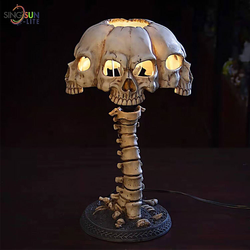 Skanto Luminøse Hodeskalle Nattlys Kreativ Harz Hodeskalle Bordlampe Hjem Kontor Dekor Desktop Ornament Skanto Fest Dekor