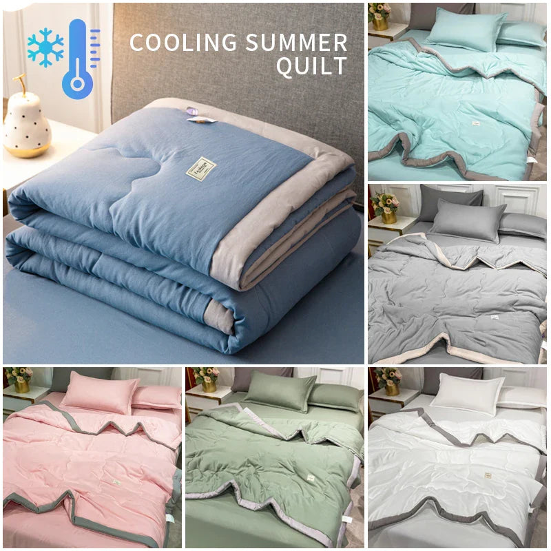 2024 Japansk bomull-polyester sommerdyne – Lett, vaskbar, hudvennlig ensfarget dyne | Skanto