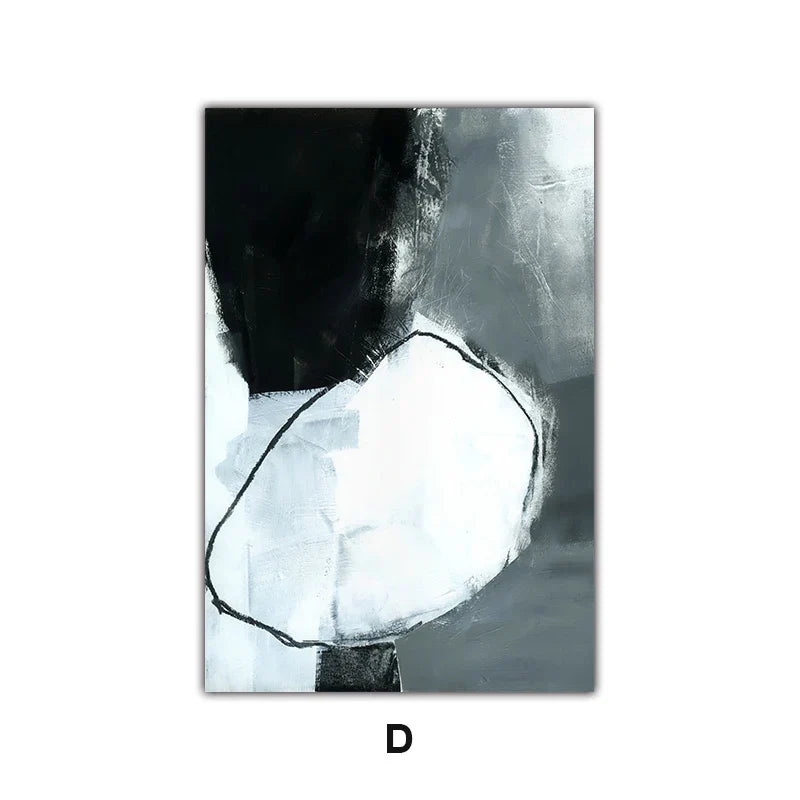 Dark Stones Abstract Wall Art Fine Art Canvas Prints Nordic Images For Modern Apartment Living Room Home Office Decor | Skanto