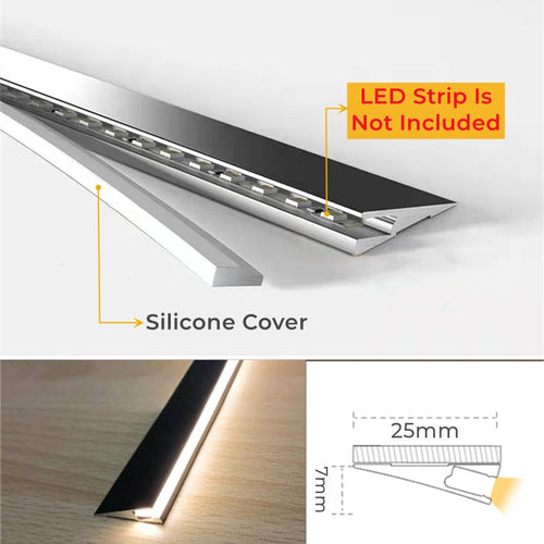 Usynlig overflate aluminium tynn lysplate | Skanto