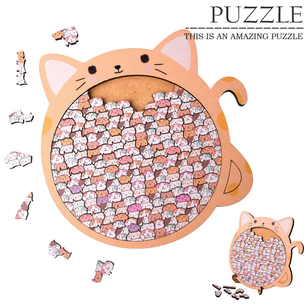 Skanto | Wooden Cat Craze Trekunst Puslespill
