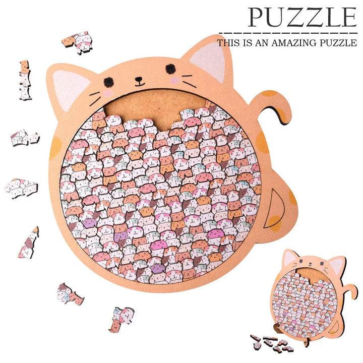 Skanto | Wooden Cat Craze Trekunst Puslespill