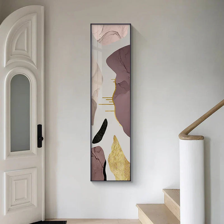 Colorful Nordic Abstract Tall Format Wall Art Fine Art Canvas Prints for Entryway Living Room Hallway Creative Modern Interior Design | Skanto