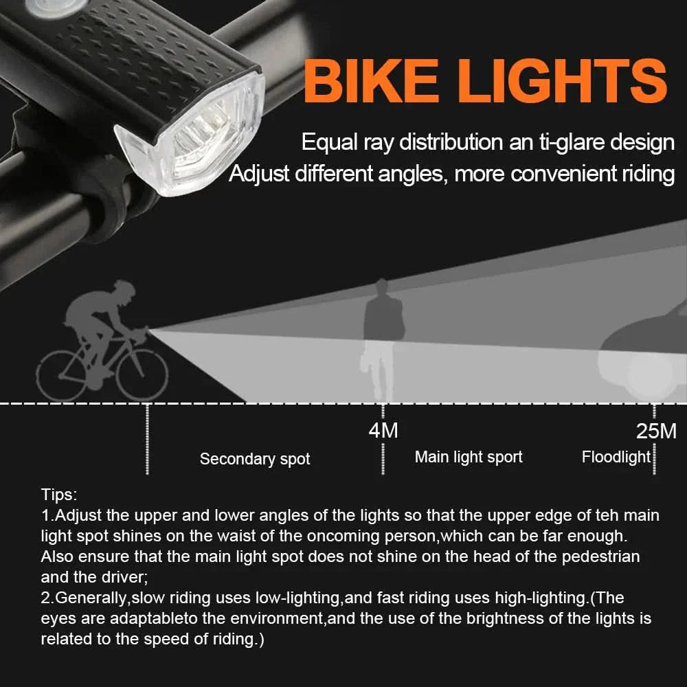 Skanto | BikeLite – Oppladbart USB sykkellys med baklys for trygge turer