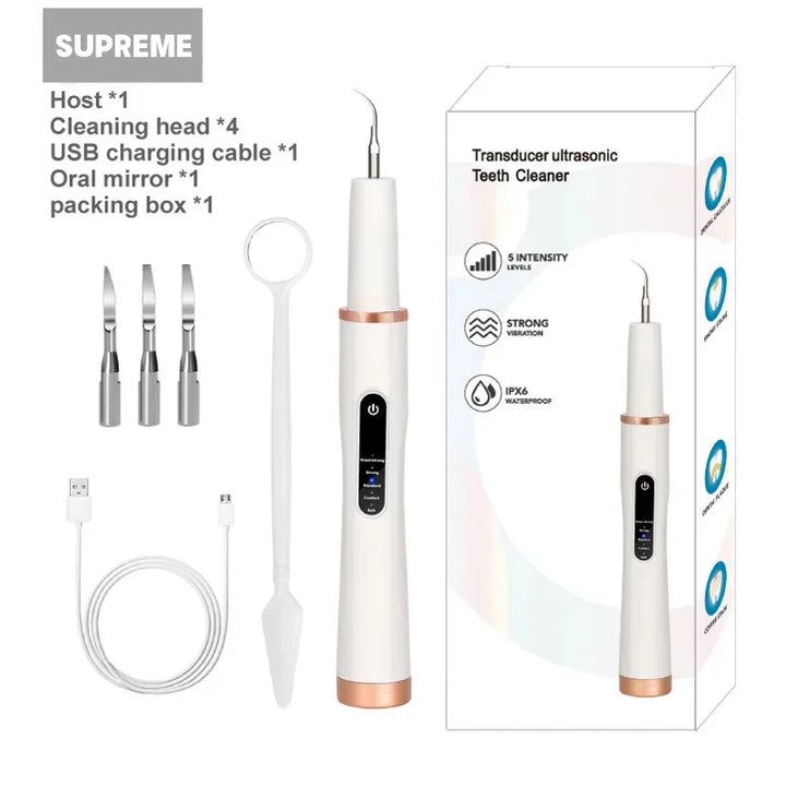Skanto | DentoraSonic | Ultralyd tannpleieapparat for hunder og katter | 5-nivå tannsteinfjerner | USB-lading