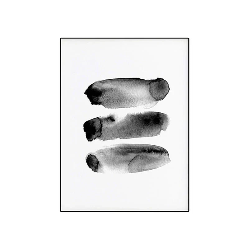 Black White Wall Art Minimalist Abstract Ink Brushstroke Fine Art Canvas Prints Posters Pictures For Living Room Home Office Art Decor | Skanto