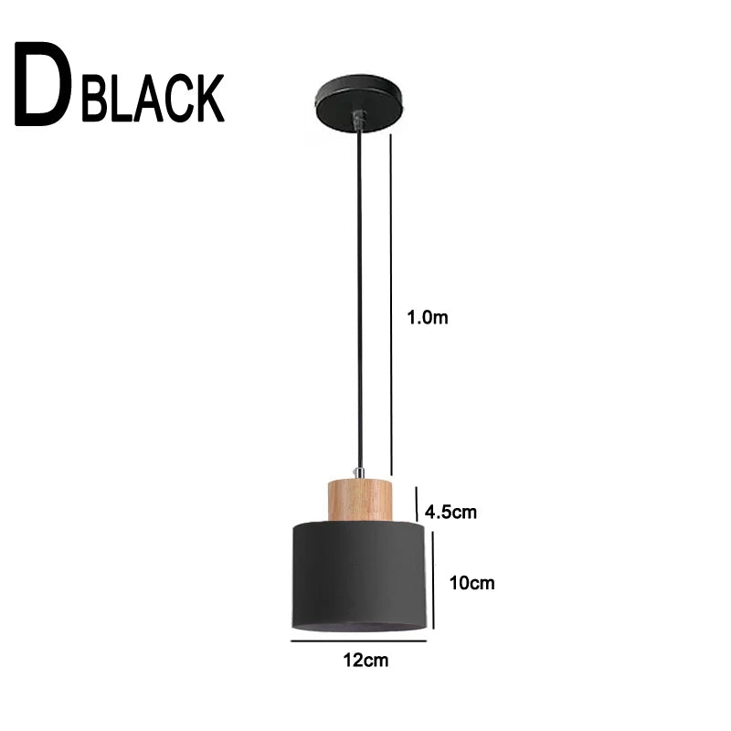 Skanto | Nordisk LED Pendellamper Laget av Metall og Tre - Moderne Hengende Lamper for Spisestue og Kjøkken