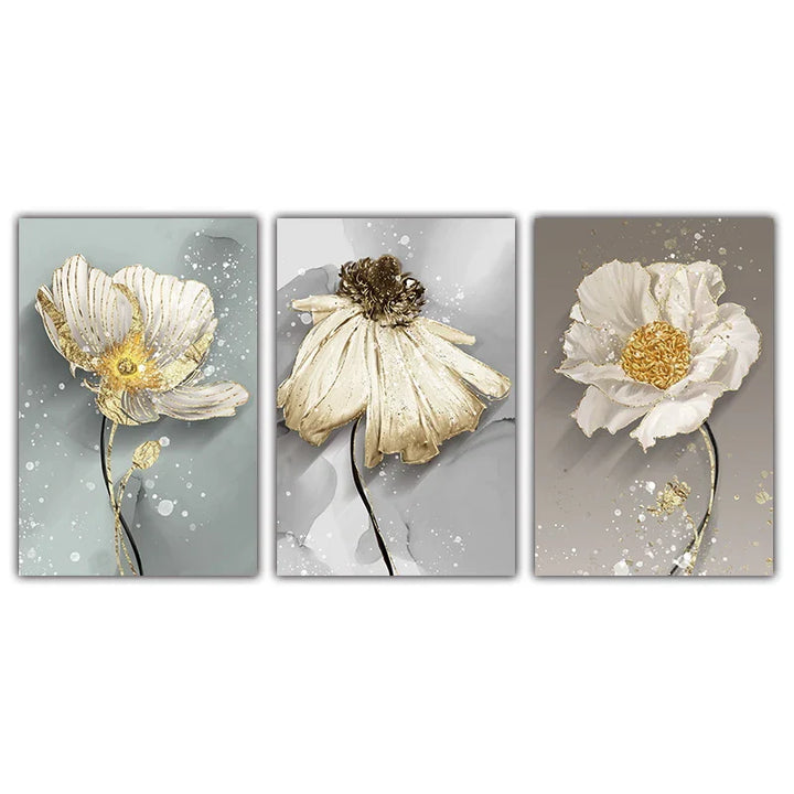Modern Abstract Painting Splash Flowers Wall Art Fine Art Canvas Prints Posters Elegant Botanical Pictures For Living Room Decor | Skanto