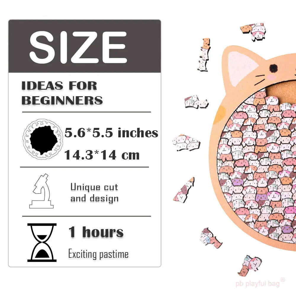 Skanto | Wooden Cat Craze Trekunst Puslespill