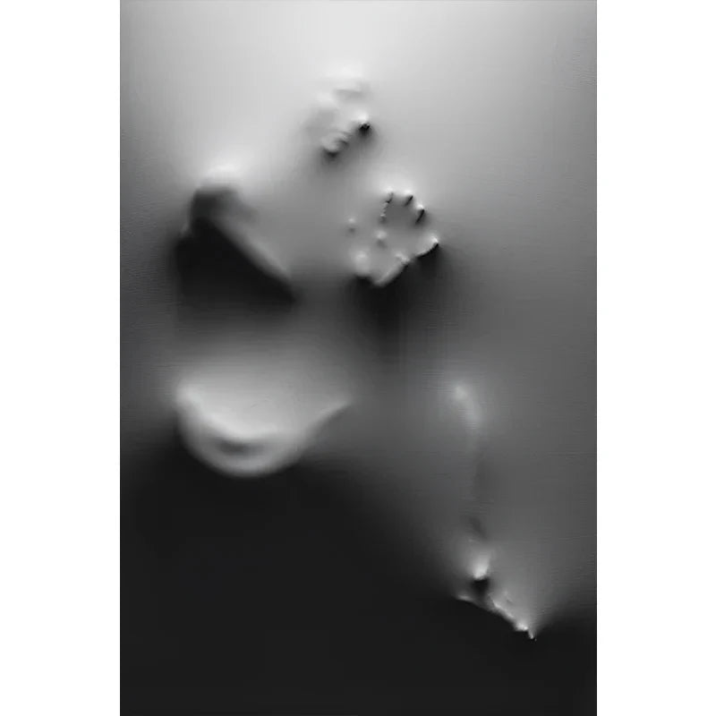 Modern Art Abstract Ghostly Figures on Wall Canvas Prints Black White Wall Art Posters Pictures for Living Room Bedroom Art Decor | Skanto