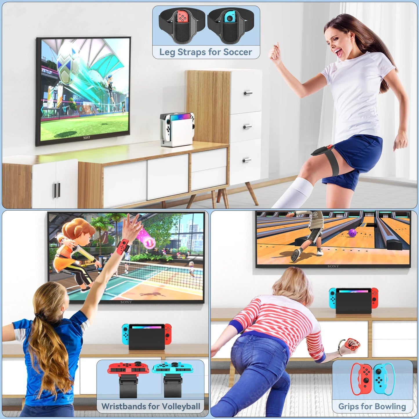 Norvo | Alt-i-ett Sports Spill Tilbehør Kit for Switch/Switch Lagringsstativ Sett