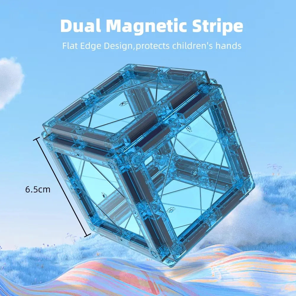 Magnetiske Byggetektilesett - 3D STEM Stableklosser for Barn, Utdanningsmagnetleker for Gutter og Jenter