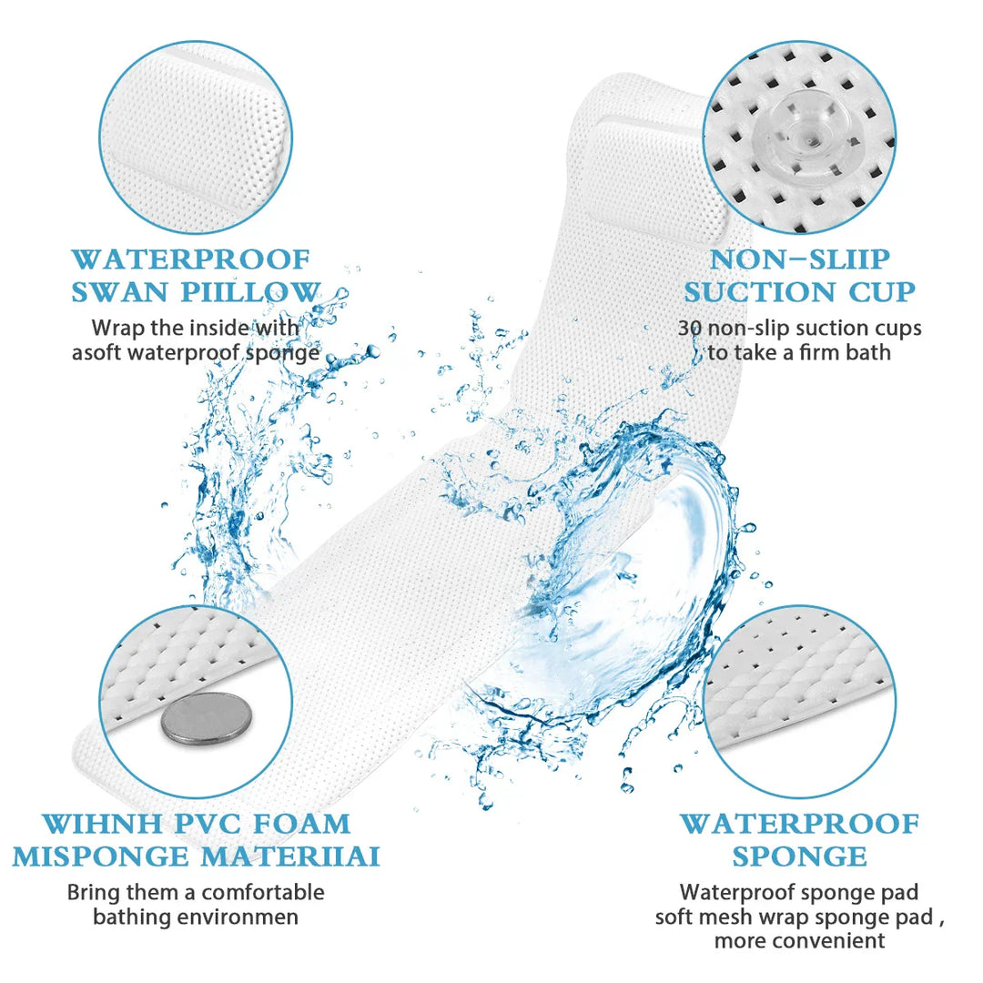 HydroComfort Non-Slip Badekar Matte med Pute Skanto
