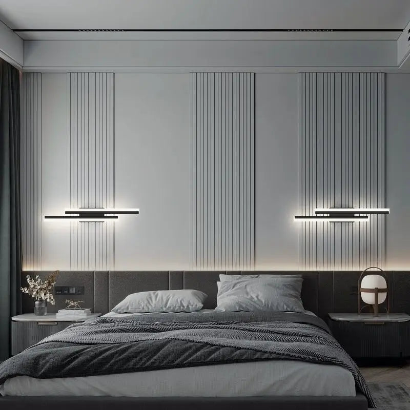 Skanto | Moderne LED Vegglampe: Svart/Gull Akryl Romdekorasjonslys