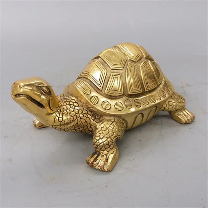 Skanto | Messing Feng Shui Skilpadde Statue Lykke Dyr Skulptur for Lang levetid Hjem Kontor Dekorasjon Figur Gave Studie Ornament