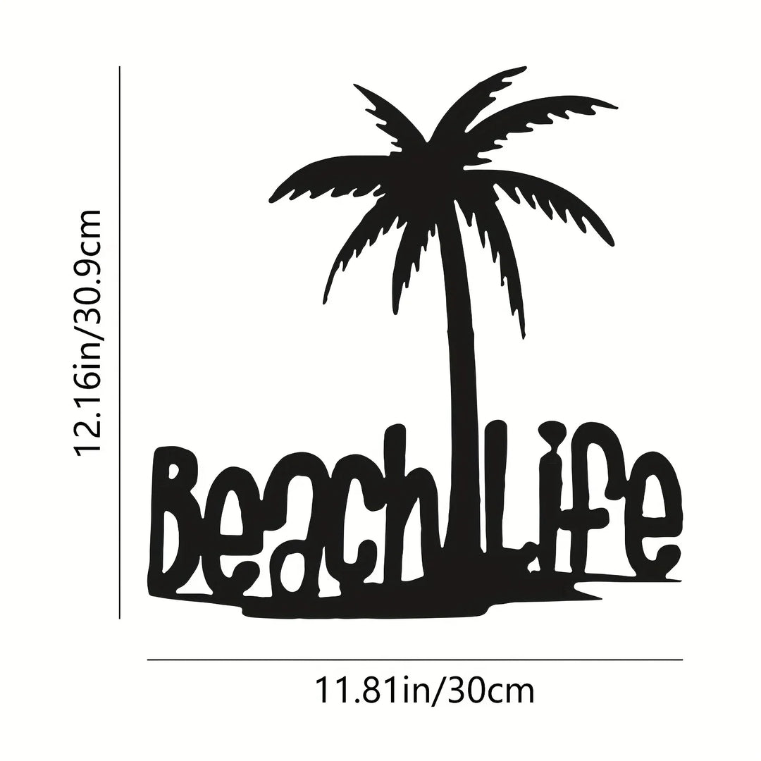 Beach Life Coconut Tree Metal Wall Art 3D Decoration for Living Room Bedroom Home Office Wall Decor | Skanto