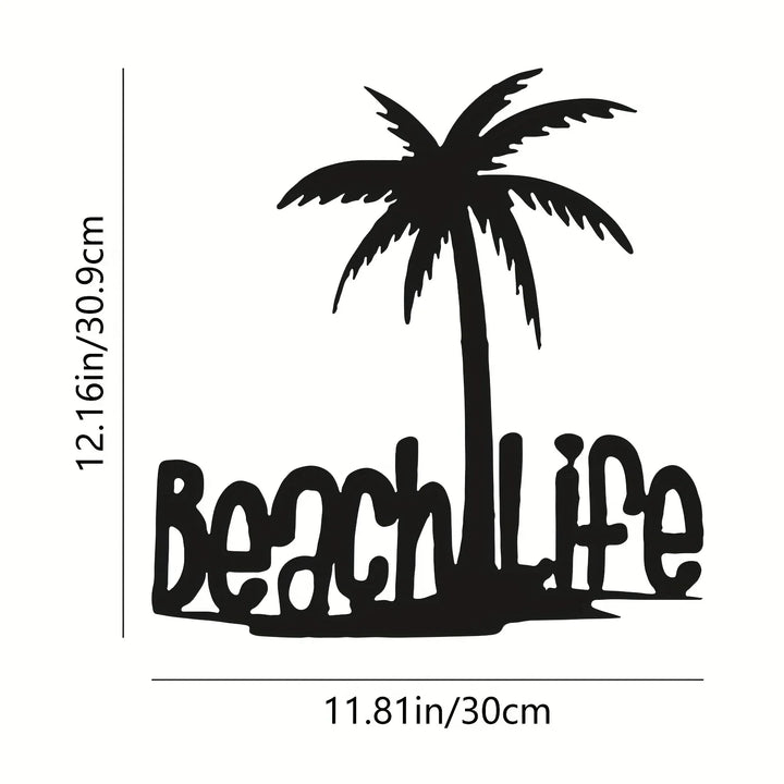 Beach Life Coconut Tree Metal Wall Art 3D Decoration for Living Room Bedroom Home Office Wall Decor | Skanto